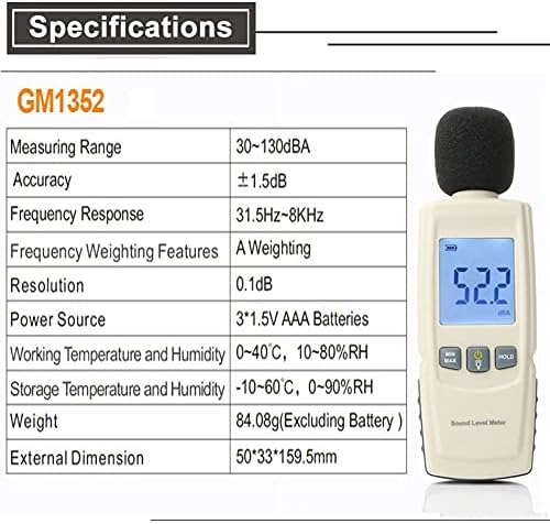 WYFDP רעש מדידת מכשיר DB METER 30 ~ 130DB מיני אודיו רמת צליל מד דציבלים צג אבחון חיישן חכם
