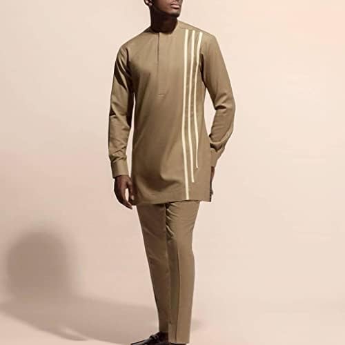 חולצת גברים שרוול ארוך שרוול ארוך שני חלקים חליפה אימונית אפריקאית דשיקי ובגדי ביגוד מתכננים תלבושות