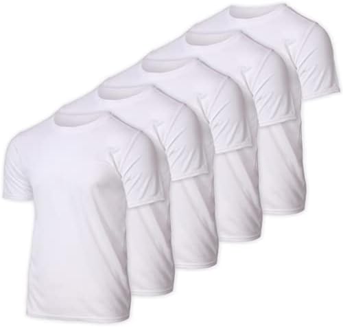 5 מארז: גברים של רשת ביצועים מהיר יבש למתוח לנשימה קצר שרוול טק צוות חולצה