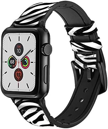 CA0561 מרקם עור זברה עור גרפי מודפס ועור סיליקון רצועת רצועת שעונים חכמה עבור Apple Watch Iwatch