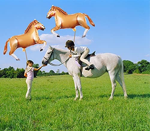 Oringaga 4 חבילות סוס נייר כסף בלונים- קאובוי מערבי/פוני // סוס נושאים מקלחת תינוקות לילדים קישוטים