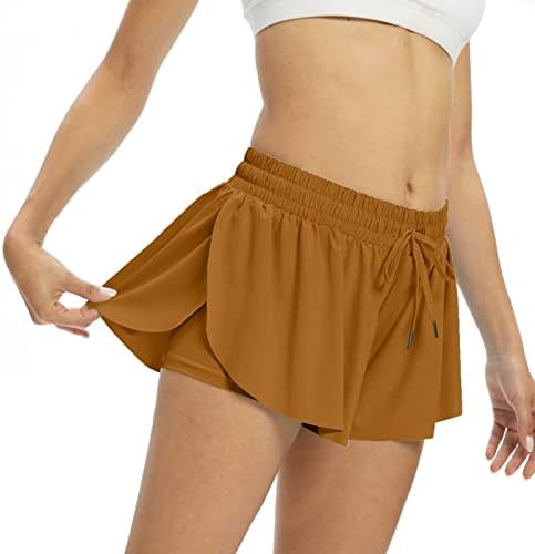 Myflowygirl זורם אימון מכנסיים קצרים נשים כושר יוגה יוגה אתלטי ריצה סטרץ 'זיעה חצאית טניס חמוד