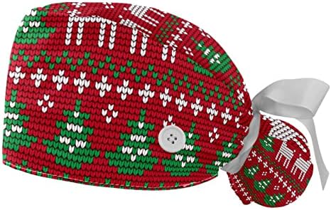 כובע עבודה עם כפתורים אחות כובע בופנט חג המולד פתיתי שלג מוזהב כובע קרצוף עץ אורן לנשים שיער ארוך