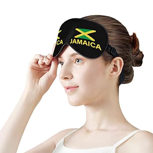 מסיכת עיניים הדפסה של ג'מייקה דגל מסכת שינה חוסמת חסימה עם רצועה מתכווננת לעבודת משמרת נסיעות