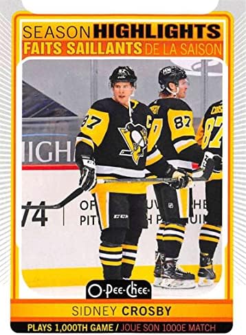 2021-22 O-PEE-CHEE 594 סידני קרוסבי פיטסבורג פינגווינים NHL כרטיס מסחר בהוקי