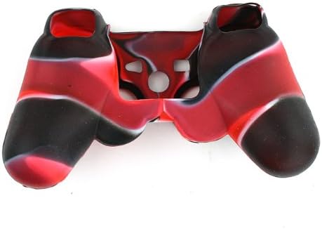 עורר הגנת סיליקון מכסה עור לבקר PS3 הסוואה אדום שחור