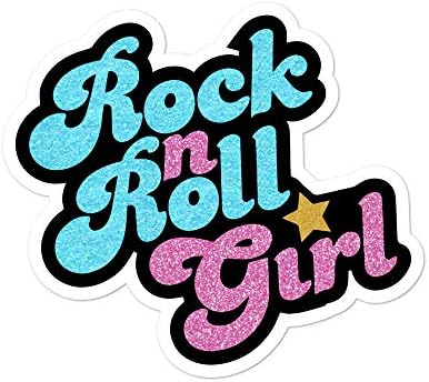 רוק N Roll Girl Music Kiss מתנה מדבקה מתנה