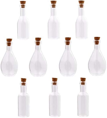 10 חתיכות תליון זכוכית פקק תליון מיני בקבוק זכוכית עם פקק צנצנות חמודות המבקשות קסמי בקבוק