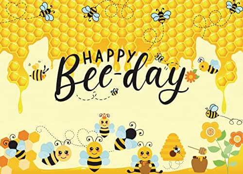 Lycgs 8x6ft Bee Happy יום תפאורת יום דבש צהוב תפאורה של חלת דבש