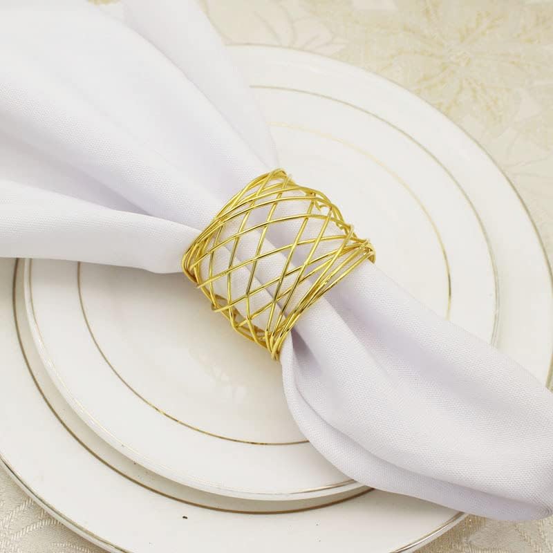 טבעת מפית מפית טבעת שולחן שולחן מתכת מפית אבזם חוט חלול רשת מפית טבעת מפיות טבעת מפיות