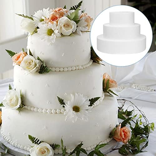עגול עוגת קישוט עובש קצף עוגת מודלים מיני עוגת דמה סט 3 שכבות לחתונה תצוגת אמנויות ותרגול בפועל עוגת קצף עובש
