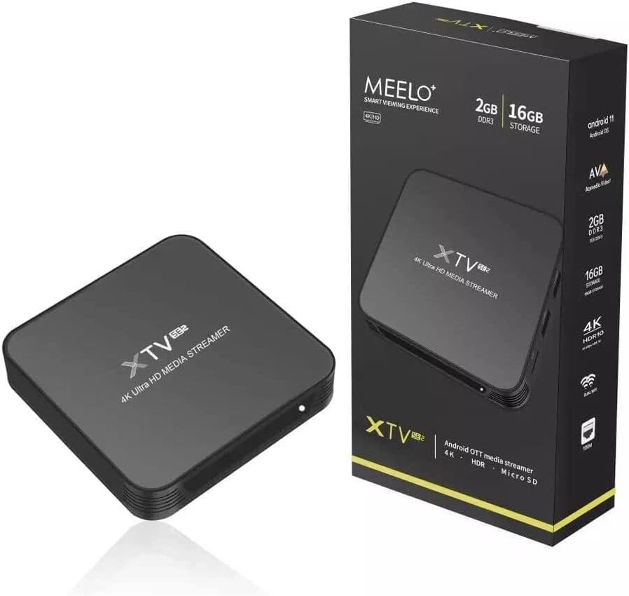 2023 DESI TV MEELO+ XTV SE2 Android 11 הגדר תיבה עליונה עם M3U, Stalker, MyTvonline, 2GB/16GB,