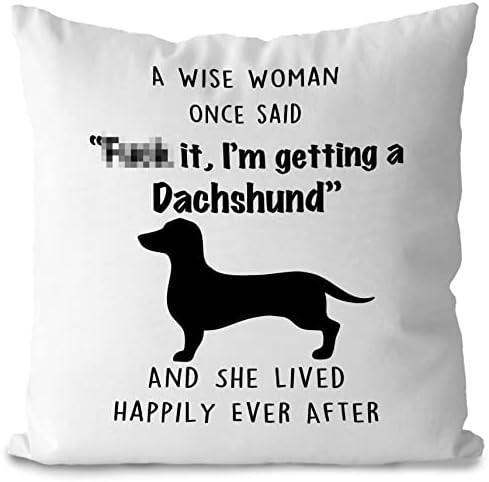 DOTAIN כלב מצחיק אומר אישה חכמה שאמרה פעם אם אני מקבלת עיצוב כיסוי כרית לזרוק, חמוד כלבים כלבים