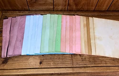 25 גיליונות של נייר צבוע תה צבעוני, נייר צבוע ביד, נייח ויטראז ', נייר ג'אנק ג'אנק, נייר אלבום