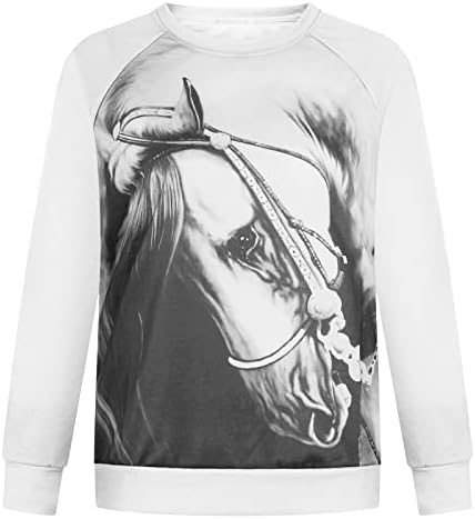 חולצות טיר מודפסות סוס חמוד מזדמן נשים נשים סווטשירטים סווטשירטים סוודר סוודר גדול