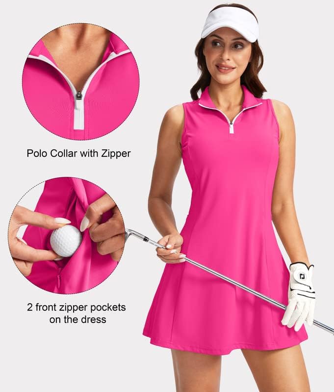 שמלת גולף טניס לנשים של ויודיה עם מכנסיים קצרים אימון פעילות אימון ספורט שמלות אתלטיות לנשים עם כיסי