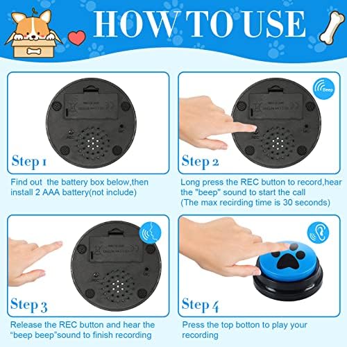 Zheahao 16 קטעי כפתורי כלב לתקשורת כלב הניתן להכנסת כפתור שיחה כפתורים אימון כלבים הגדר כפתורי דיבור