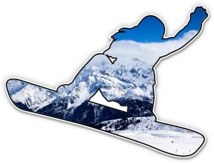 הרי סנובורד הרים - מדבקת ויניל 3 - לטלפון בקבוק מים מחשב נייד - מדבקות אטומות למים
