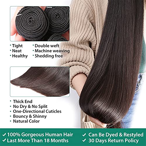 ברזילאי ישר שיער 1 צרור 10 בתולה לא מעובד ארוך ישר שיער טבעי 34 אינץ מסגם ישר שיער חבילות טבעי שחור צבע יכול להיות