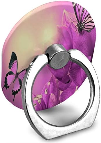 מחזיק טבעת סגול-פרחים פרפרים מחזיק טלפון טבעת רחב מתכוונן 360 סיבוב מעמד טבעת אצבע לאייפד, קינדל, טלפון איקס