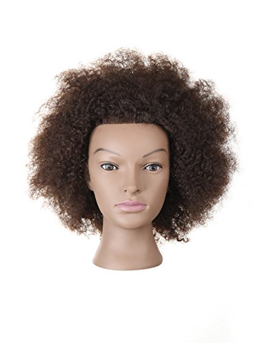 קאליקס בובת ראש אפריקאי אמריקאי עם שיער טבעי לקוסמטיקה האפרו שיער גמד ראש לאימון סטיילינג קולעת