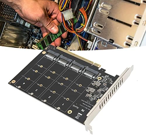 M.2 מתאם SSD, PCIE X16 ממשק NVME כרטיס מהירות מלאה מהירות גבוהה DC DC Power ChIP עבור 4 NVME PCIE פרוטוקול