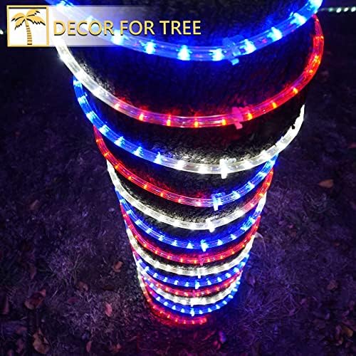 אורות PENG LED אורות חבל פטריוטיים הניתנים לחיבור גמיש אטום אטום אמריקה בצבע אדום כחול לבן כחול