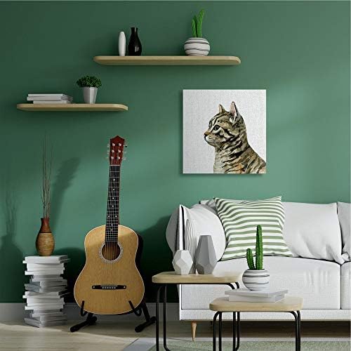תעשיות סטופל בצבעי מים דיוקן חתול בית חתלתול מינימלי, עוצב על ידי ויקטוריה בארנס וול ארט, 30 על 30, בד