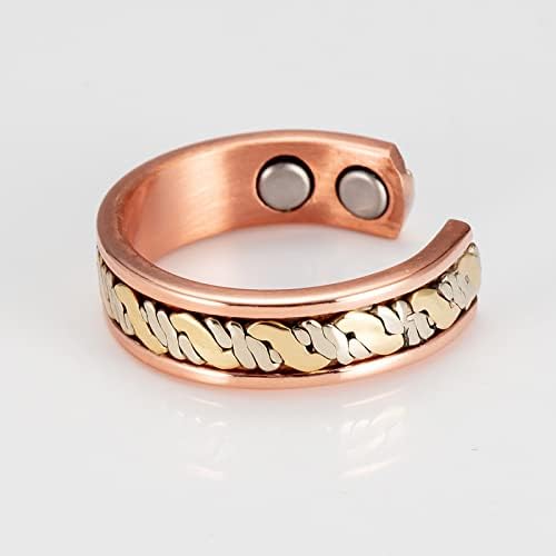 טבעת מגנטית נחושת טון טון נחושת לנשים עם מגנטים לנשים מתנת זהב מכסף קלוע
