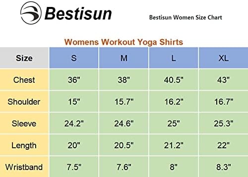 Bestisun נשים שרוול ארוך פתוח גב אתלט ללבוש אימון יוגה חולצות כושר בגדים קלים בגדי חור אגודל לנשים
