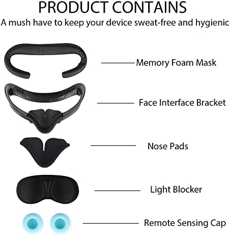 כרית כרית פנים משקפיים מרווח: מגן אבק עדשות ל- Oculus Quest 2 VR אוזניות אצבע אצבע כובע אנטי דליפה