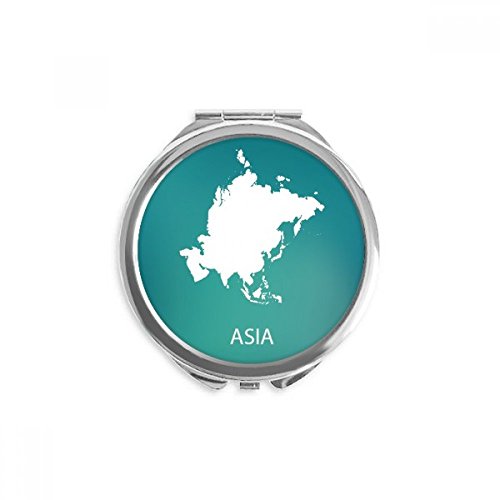 אסיה יבשת מתאר מתאר מפת יד קומפקטי מראה עגול נייד כיס זכוכית
