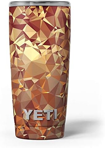 עיצוב Skinz כתום Geometric V5 - ערכת גלישת ויניל מדבקות עור תואמת לכוסות הכוס של Cooler Rambler Cooler יותר