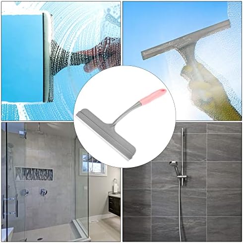 מגב מזכוכית מקלחת Meccanixity עם חור תלוי לזכוכית, דלת מקלחת, קיר שיש, חדר אמבטיה, ורוד