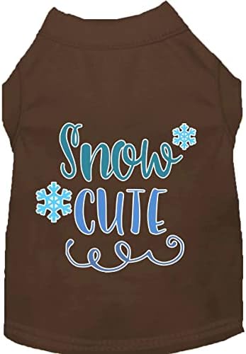 חולצת כלבים הדפסת מסך שלג חמודה אדומה xxl