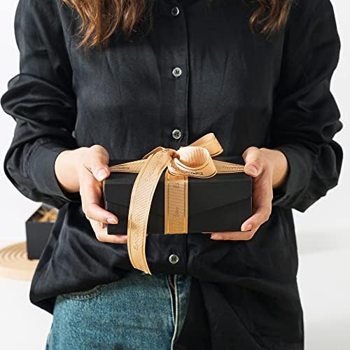 נפש ונתיב קופסאות מתנה קרטון שחור למתנות עם מכסים מגנטיים: קרטוני מתנה של חתנים קננים, ערימת