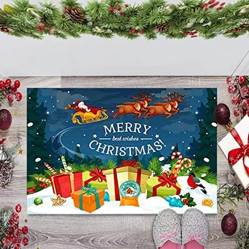 שטיחי חג מולד מפותלים שטיח סלון מחצלות חג חגיגיות מתנה שנת חג המולד אישי דלת קדמית מקוונת קישוט