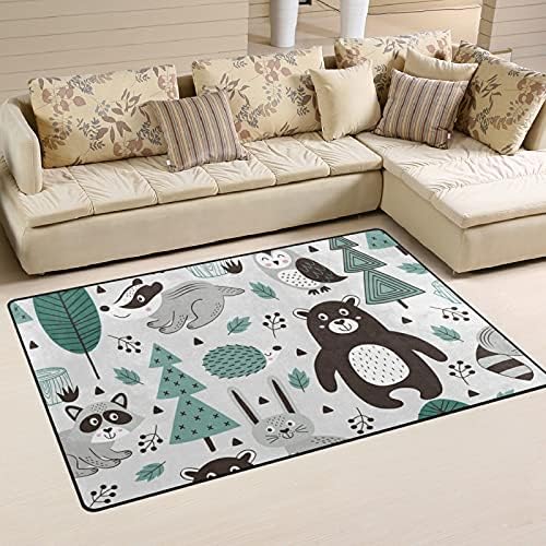 חיות יער ינשוף ינשוף דוב שטיחים גדולים של שטיחים משתלת שטיח פליימט שטיח לילדים משחק חדר שינה סלון 31x20
