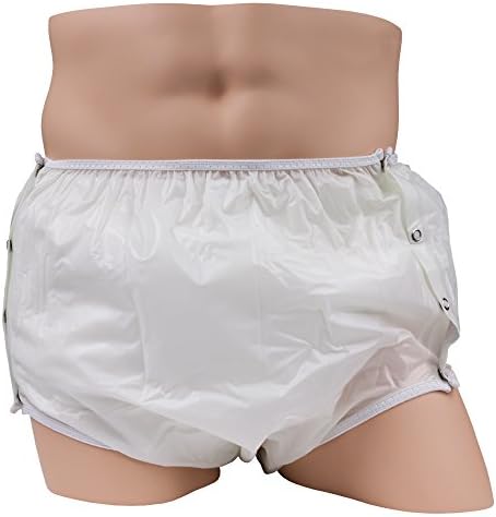 מכנסי ויניל עמידים למים למבוגרים-מכנסי פלסטיק רכים, שקטים, למבוגרים. גזרה/התאמה נדיבה לשימוש עם בד או חיתולים חד