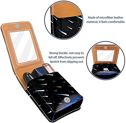 שפתון מקרה עם מראה מטאור מקלחת גלוס מחזיק נייד שפתון אחסון תיבת נסיעות איפור תיק מיני עור קוסמטי פאוץ