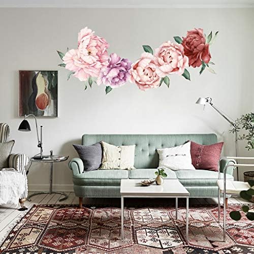 משתלת ילדים מדבקת קיר אמנות רוז פרחים בית מדבקות חדר מתנה תפאורה אדמונית עיצוב הבית