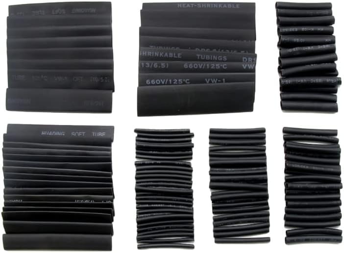127 יח 'צינורות חום שחור צינורות 2: 1 ערכת מגוון של חוט חשמלי לחוט לחוטים לחוטים מתקנים הלחמה חיווט אוטומטי