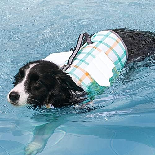 מעיל הצלה לכלבים עם רפידות ראשים, אפודי חיים מתכווננים לחיות מחמד לשחייה עם ידית הצלה, אפודי