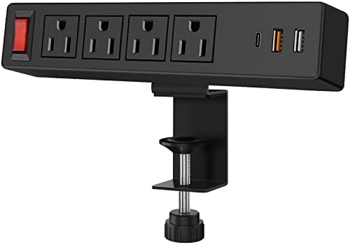 רצועת חשמל של קצה השולחן עם 4 USB