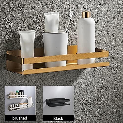 FVRTFT מדפים צפים מקלחת מדף אמבטיה קאדי, מדפי אמבטיה מודרניים, מדפים פינתיים חדר אמבטיה זהב שחור,