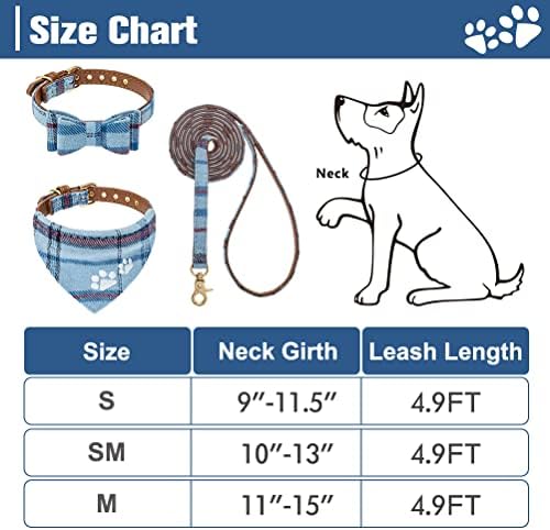 סט צווארון רצועת רצועות כלבים - 3 חבילות רקמות טביעות טביעות צווארוני כלבים משובצים וסבך רצועות בחינם, עניבת