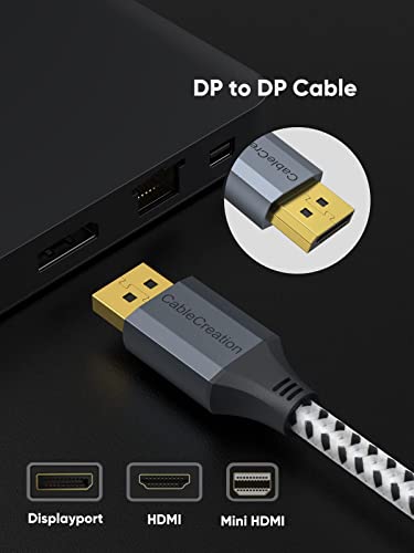 CableCreation 8K כבל DisplayPort 1.4 וכבל DP 1.2, DisplayPort to Displayport כבל 10ft & dp לכבל DP 6ft עם 8K@60Hz,