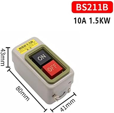 נונומו כפתור בקרת חשמל מתג תעשייתי בית תעשייתי כפתור התחלה תלת פאזי לחצן לחץ על מתג 10A BS211B 1.5KW