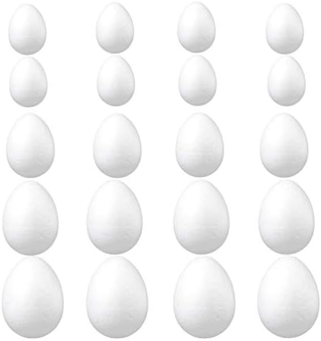 Nuobesty 20 יחידות קצף ביצי פסחא ביצי מלאכה לבנות ביצי מלאכה ביצי מלאכה צעצועים דוגמנות קצף צורת כדורי קלקר