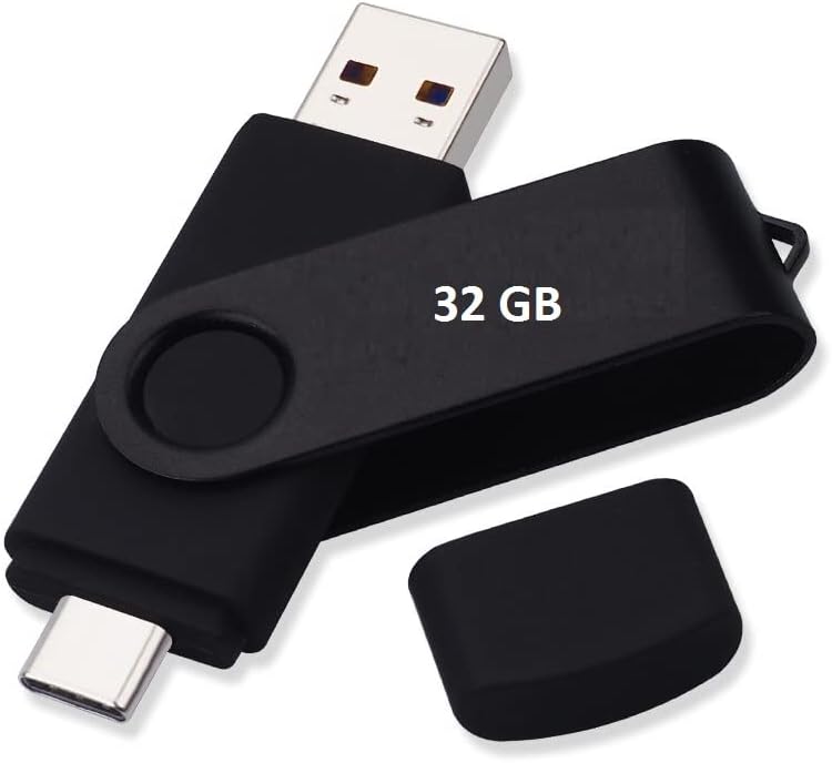 32GB USB 3.0 סוג C כונן פלאש USB כונן עט כונן USB מקל 2 ב 1 מהירות גבוהה pendrive -שחור